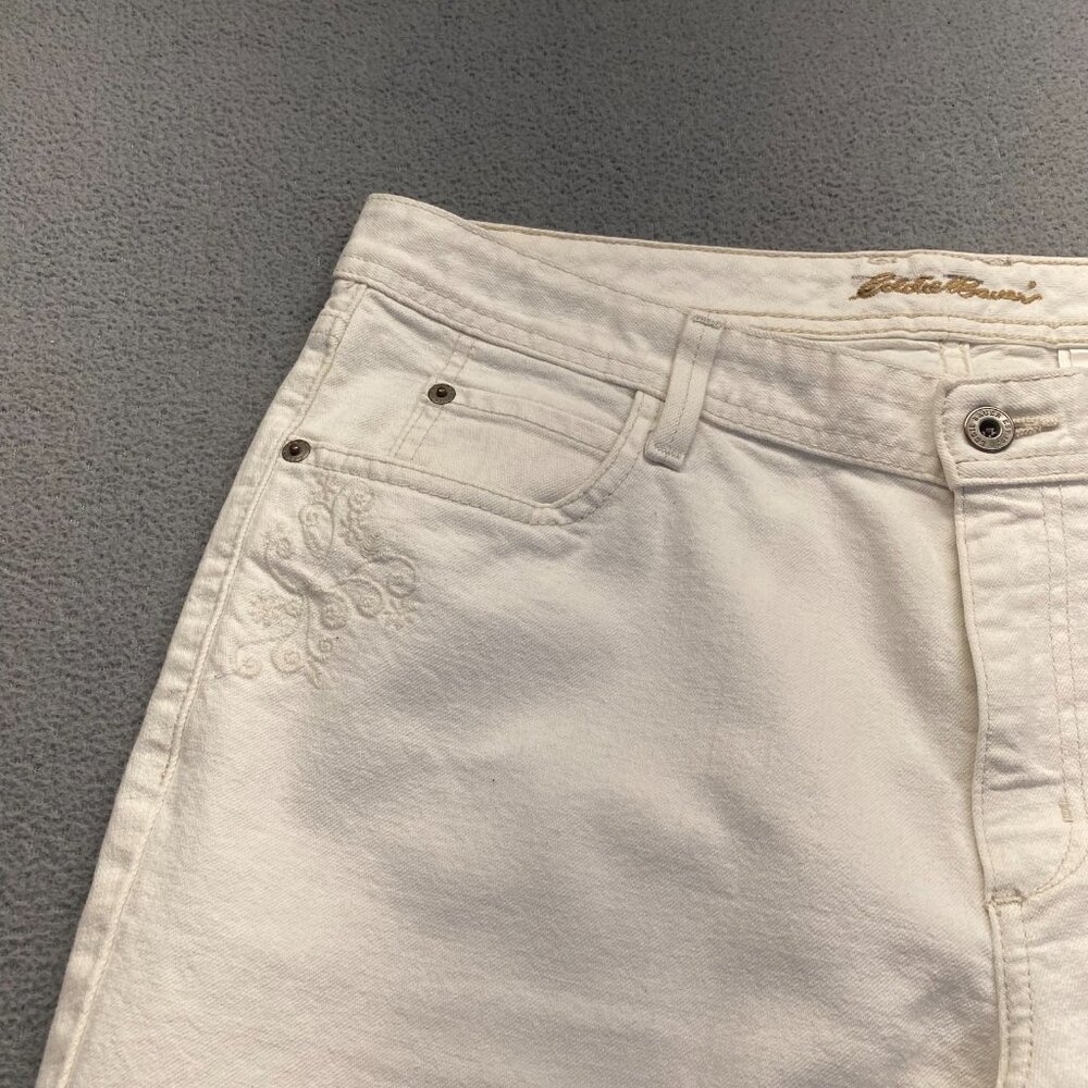 Eddie Bauer Classic Bootcut Jeans Women's White Size 12 Denim,Embroidery - Picture 12 of 12
